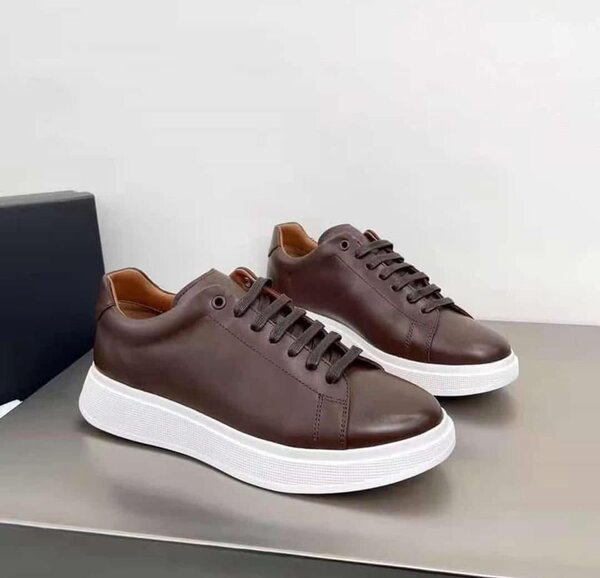 Baskets en cuir marron élégantes