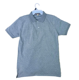 Premium Quality Polo T-Shirt for Men's, Grey Dotted Polo T-Shirt