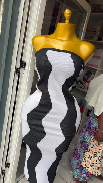 Robe tube à rayures