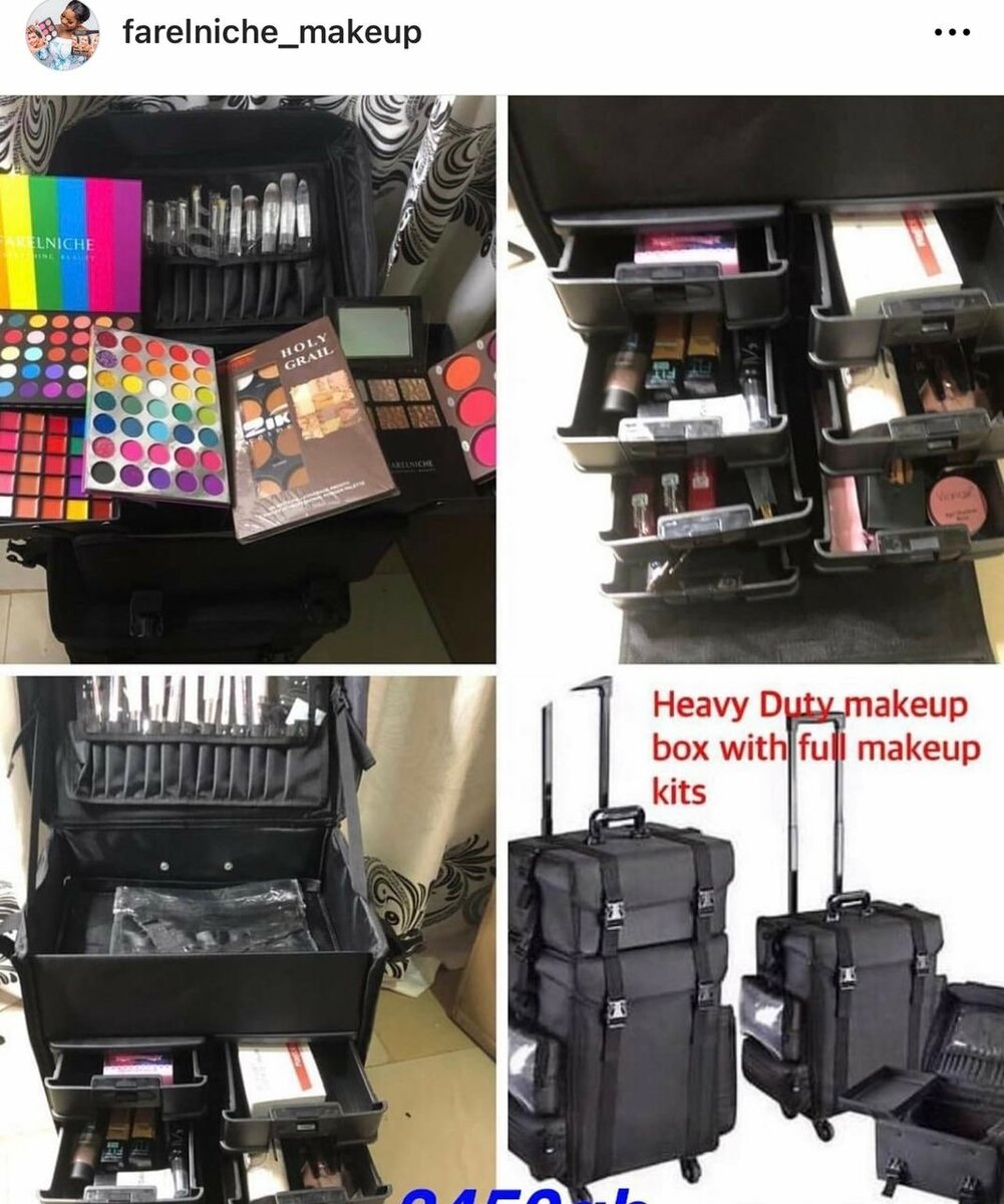 Professional heavy duty makeup box with kit