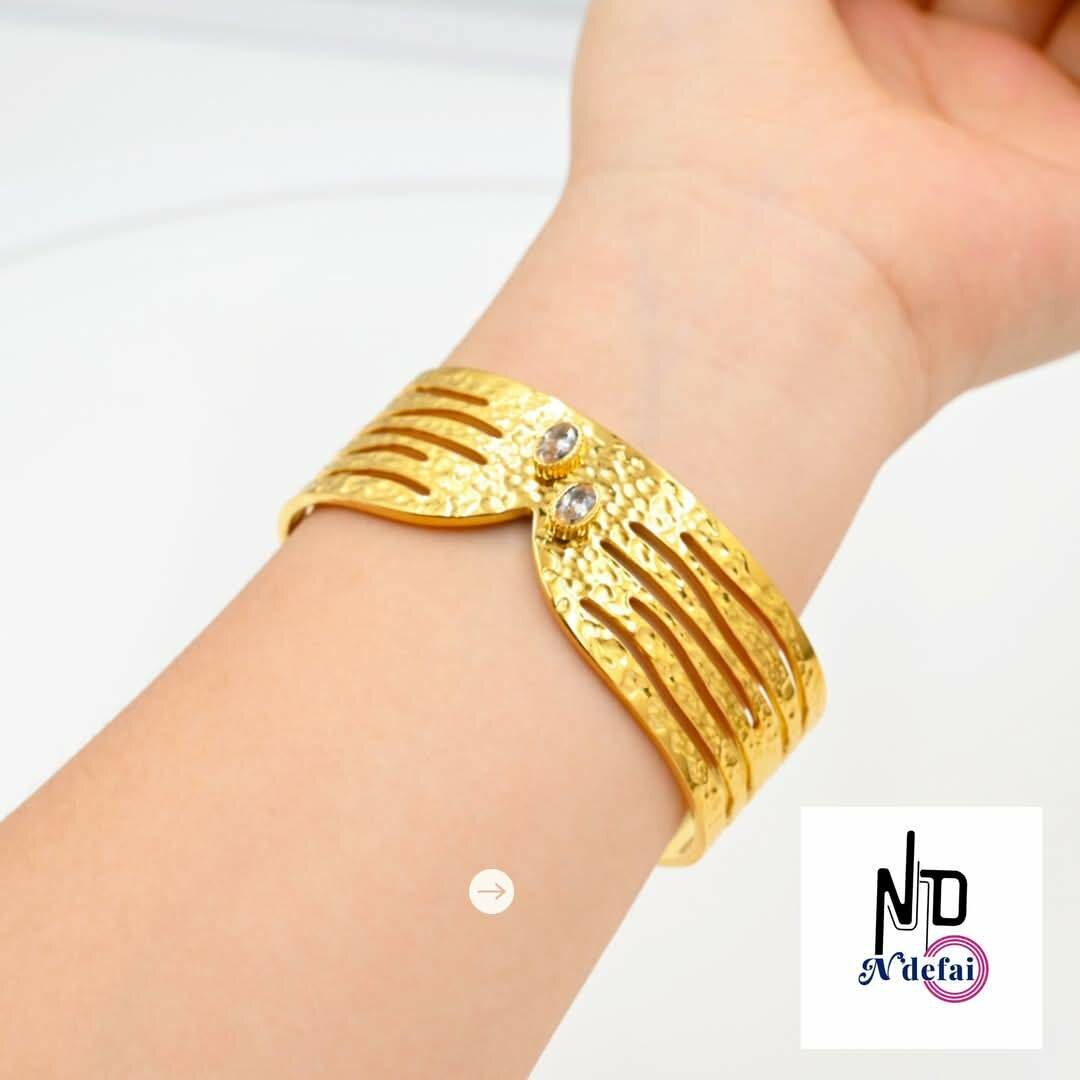 Bracelet jonc à pierre