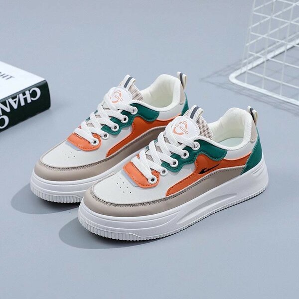Basket orange blanc vert