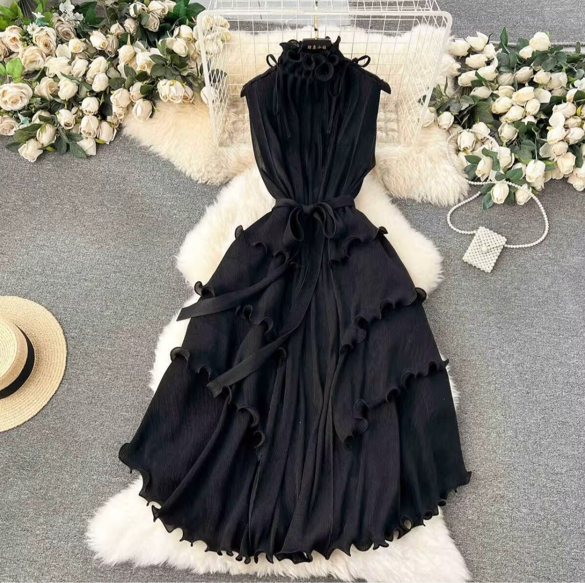 Robe Maxi Élégante à Volants