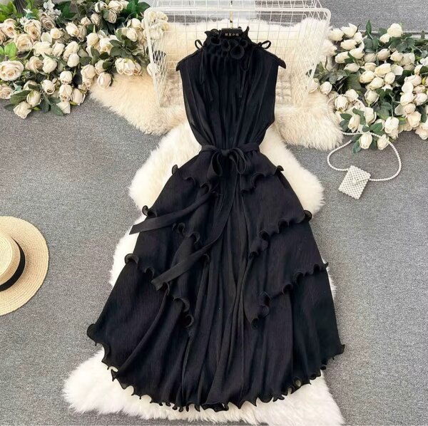 Robe Maxi Élégante à Volants