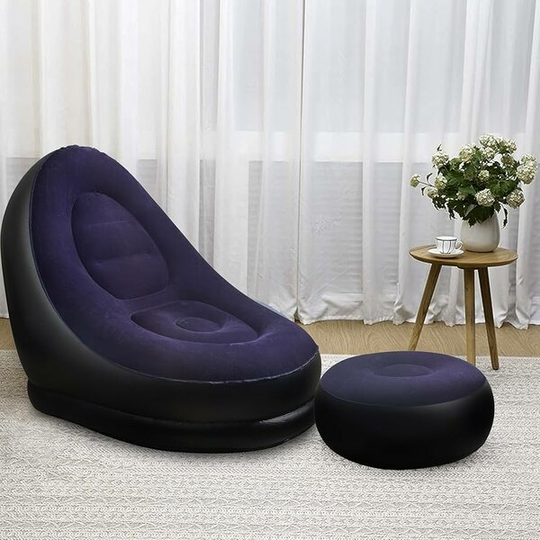Fauteuil gonflable avec pouf