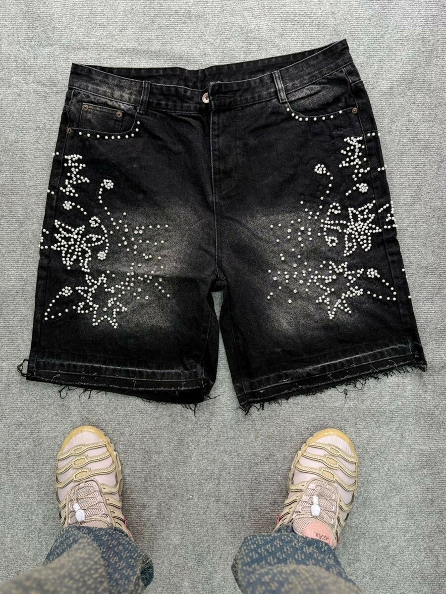 Shorts en jean noir décontractés