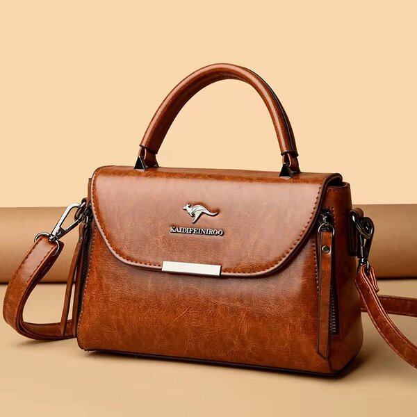 Sac à main cuir marron élégant