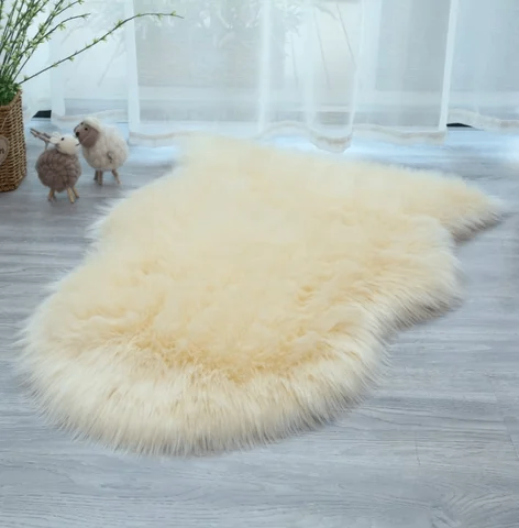 Tapis Fourrure Strech Beige