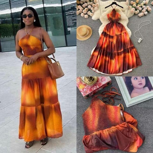 Robe Longue Multicolore Élégante