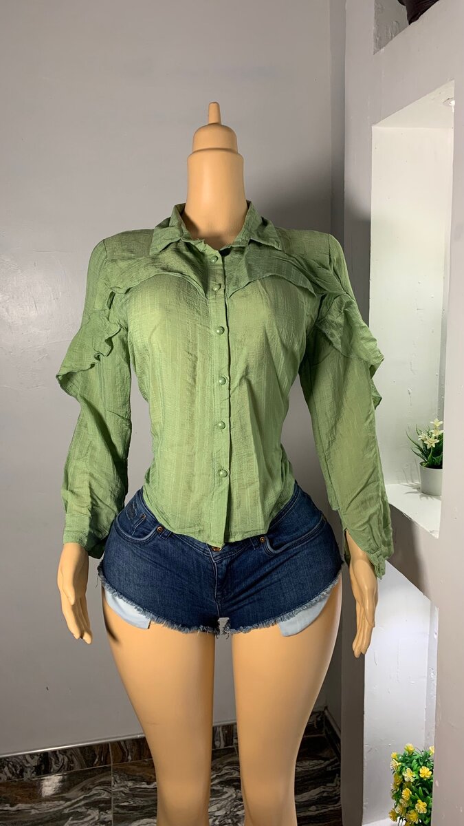 Long sleeve green shirt