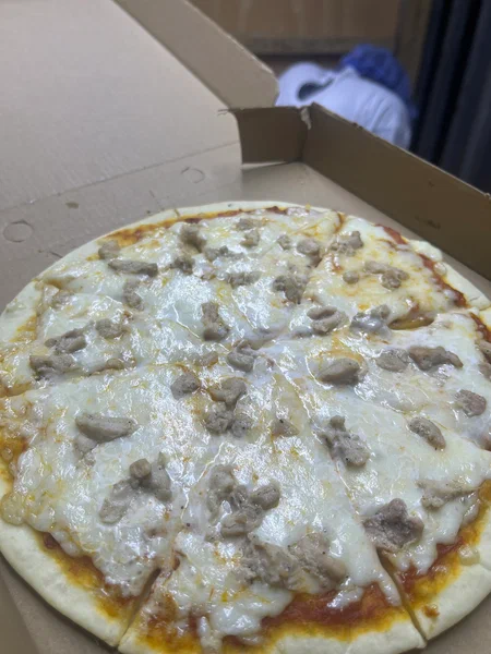 Pizza au poulet crémeux