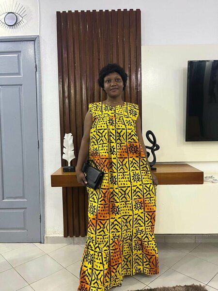 Robe longue en wax colorée