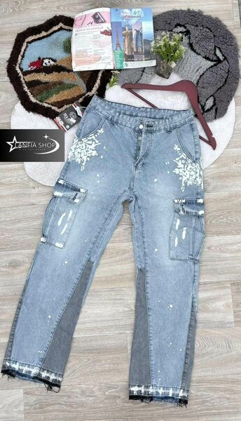 Pantalon cargo en denim