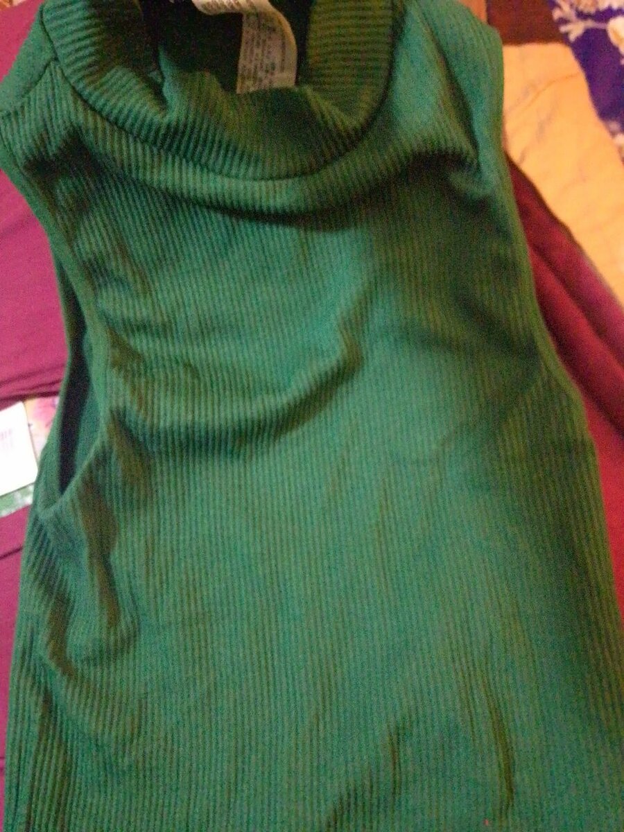 Pull sans manches vert femme