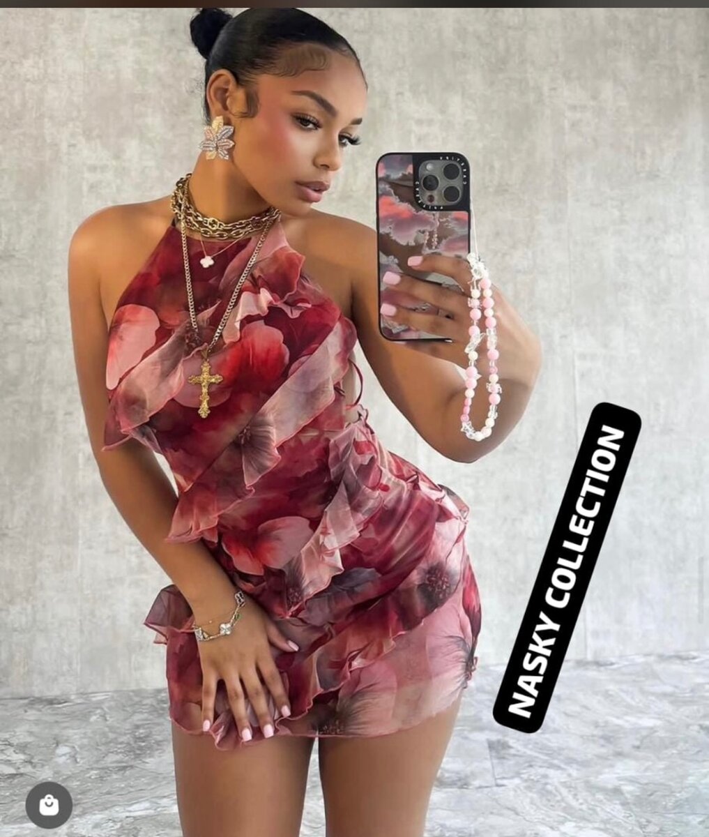 Robe mini à volants floraux