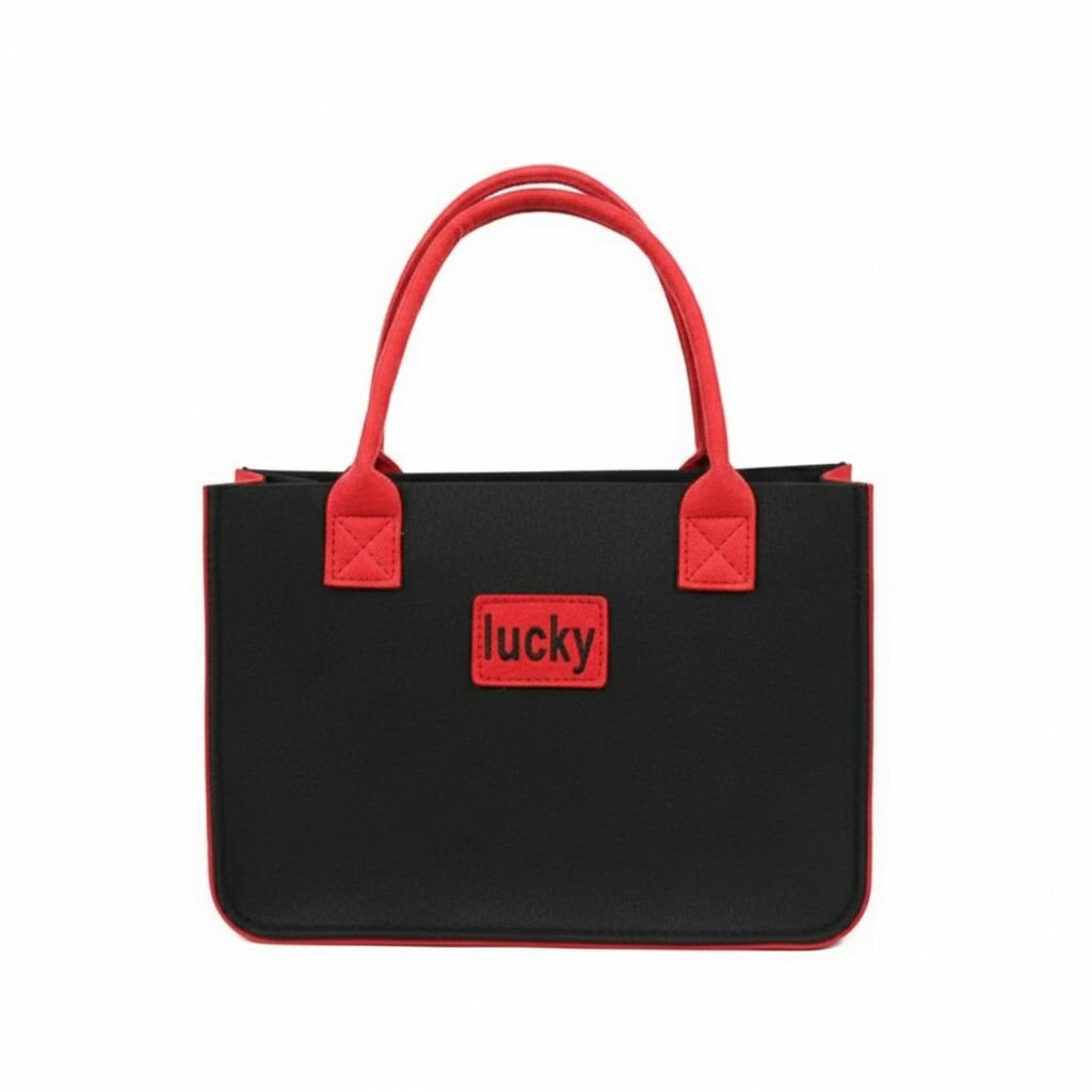 Sac à main élégant noir et rouge