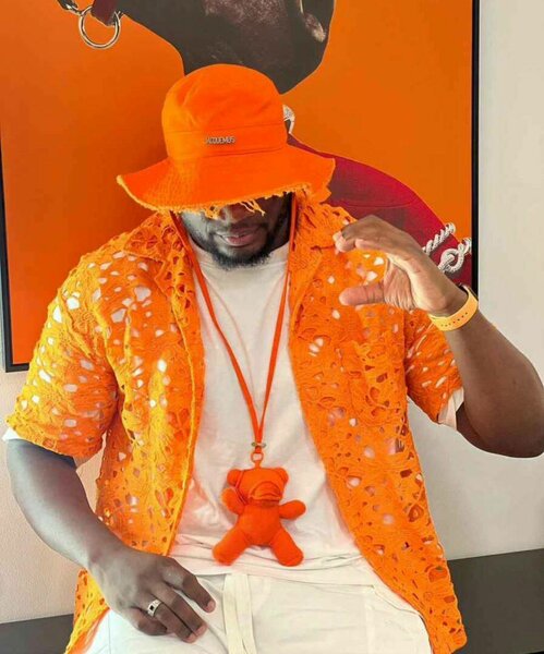 Stylish summer unisex panama hat orange