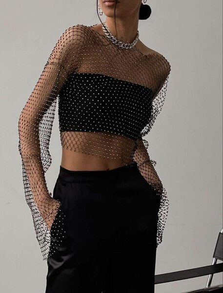 Топ из страз , ручная работа , качество страз высшее