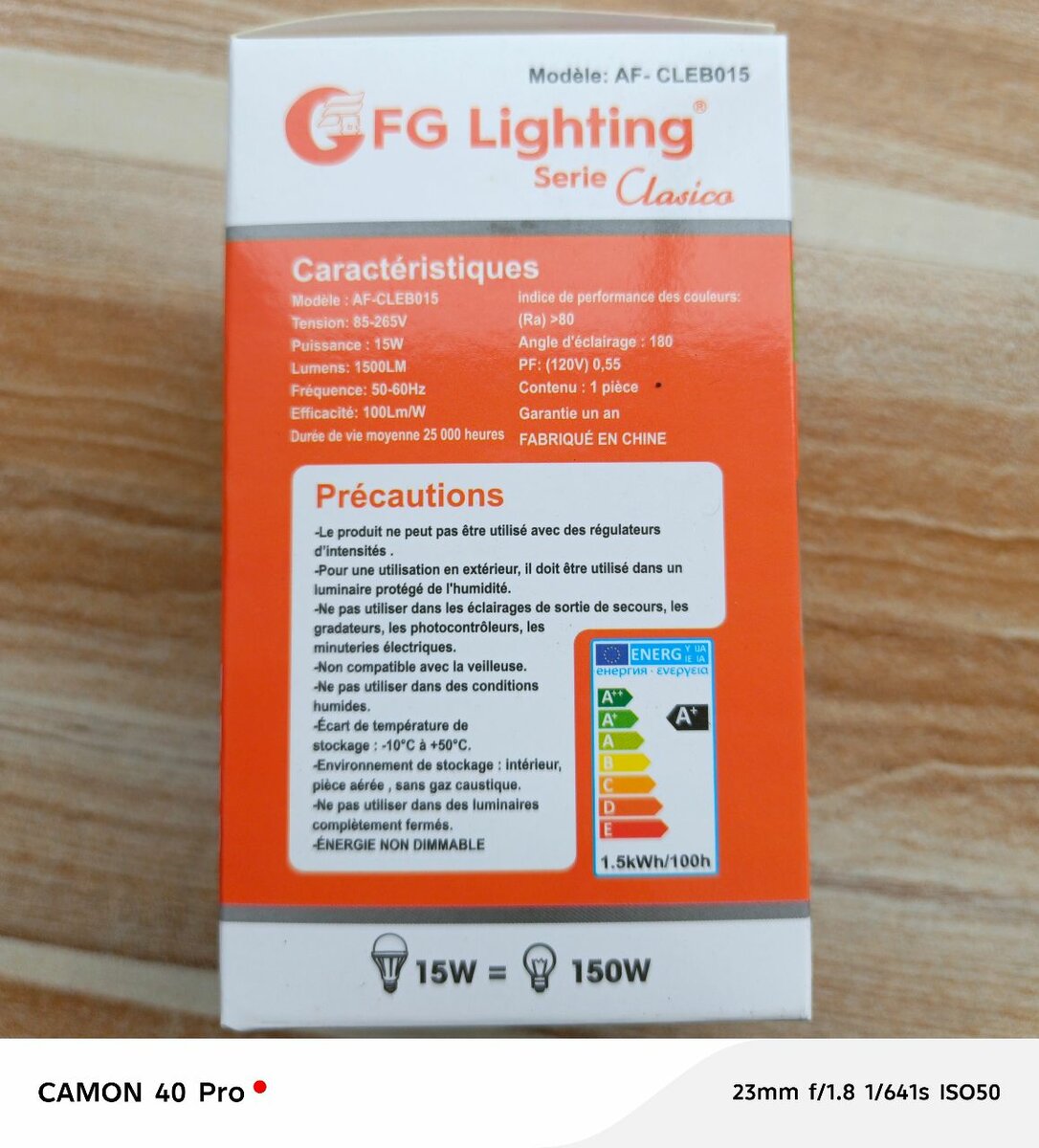 Ampoule LED rechargeable 15w