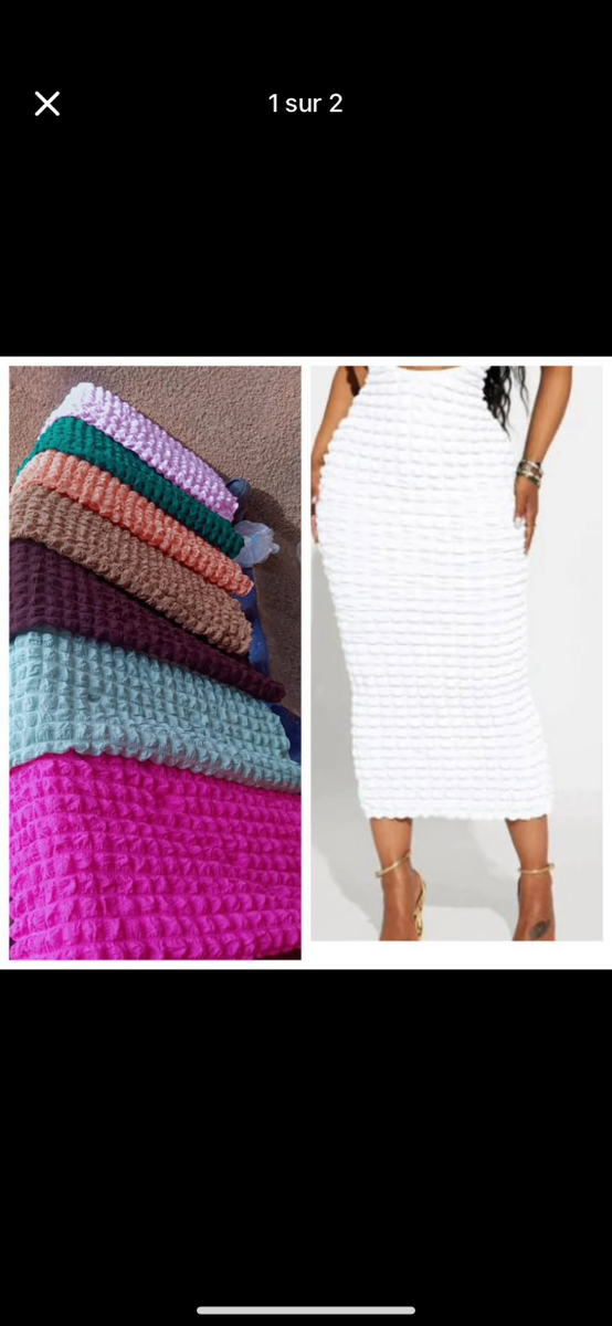 Jupe longue texturée élégante