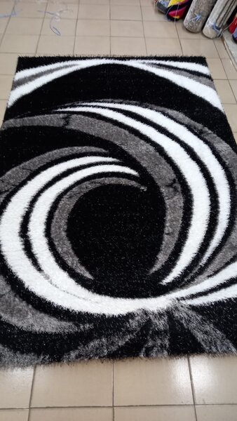 Modern Black and White Area Rug
