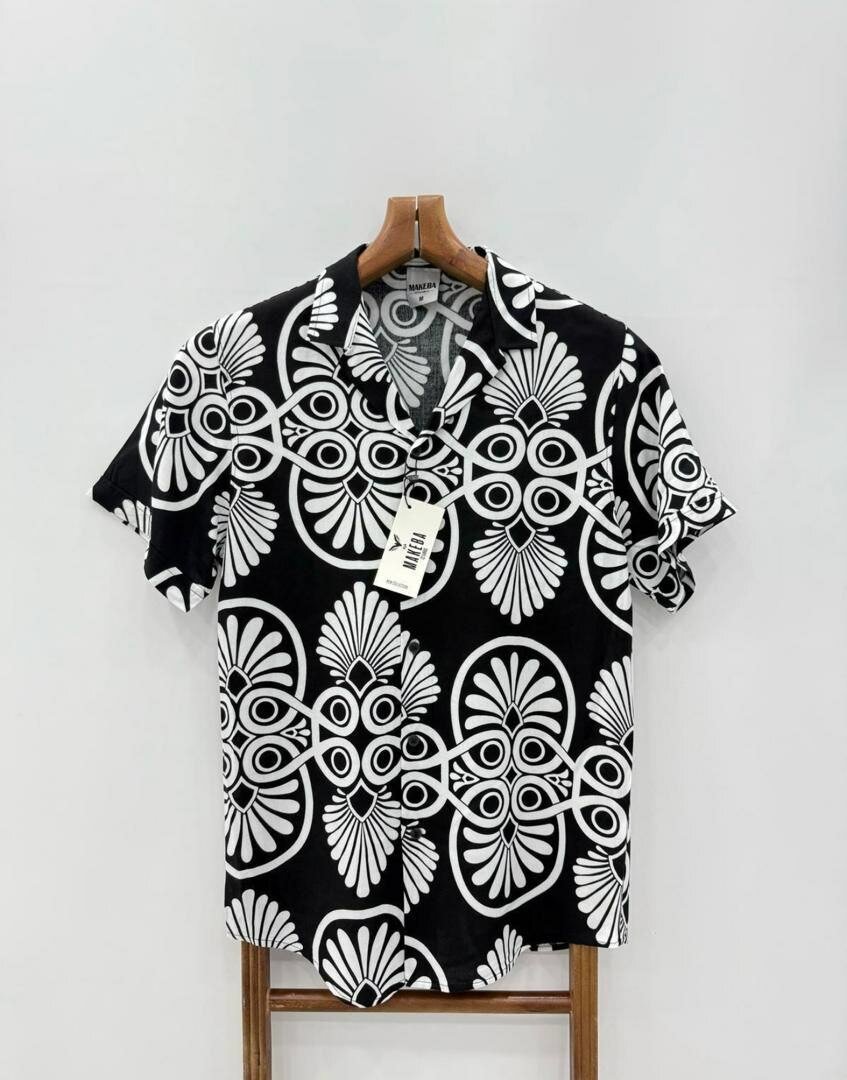 Chemise homme à rayures et motifs