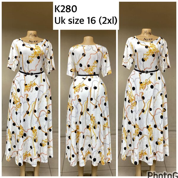 white dress with pattern