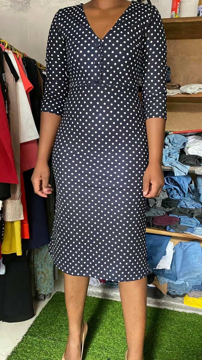 Beautiful and comfortable women's dress with polka dots