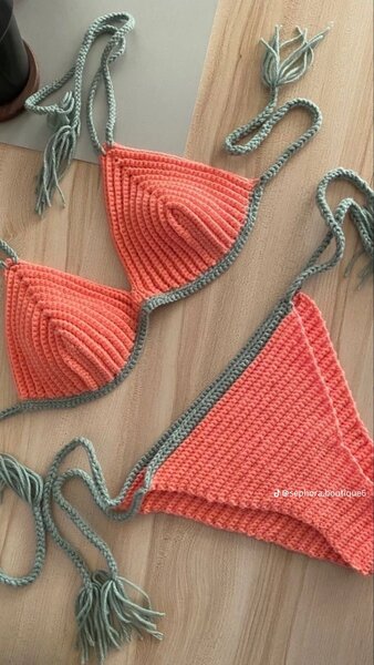 Ensemble bikini crochet coloré