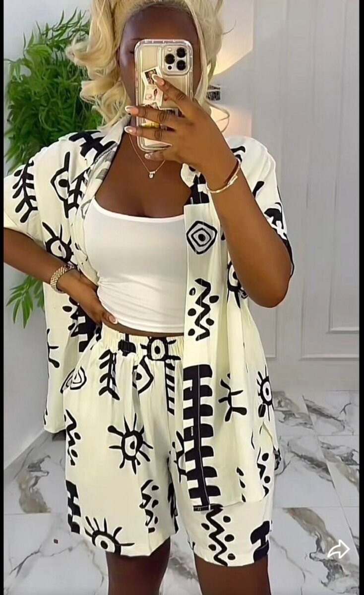 Ensemble d'été imprimé ethnique