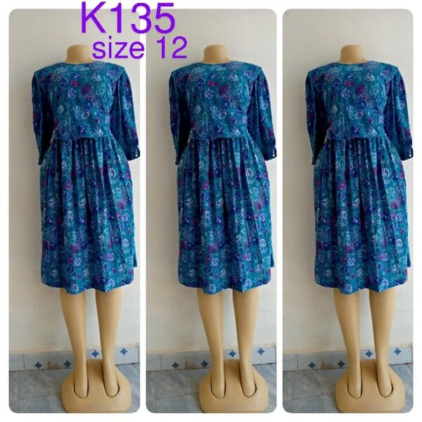 Blue dress with print size 12