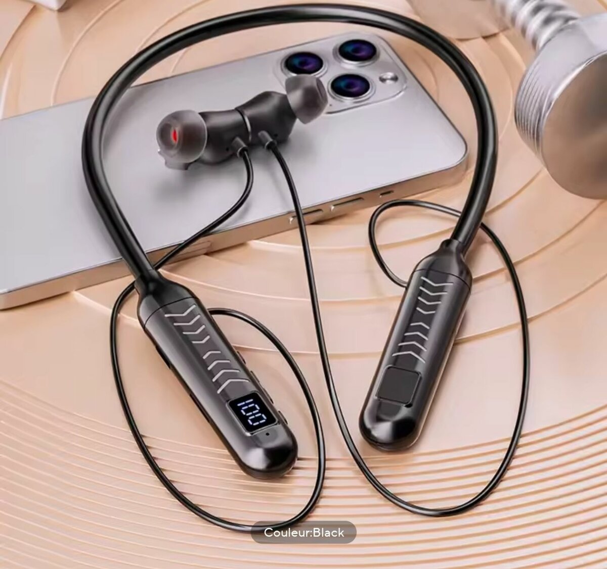 Casque BT sans fil avec affichage numérique