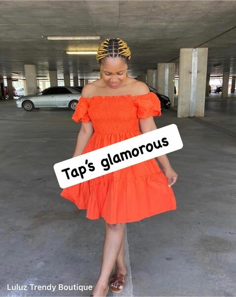 Short flared dresses orange