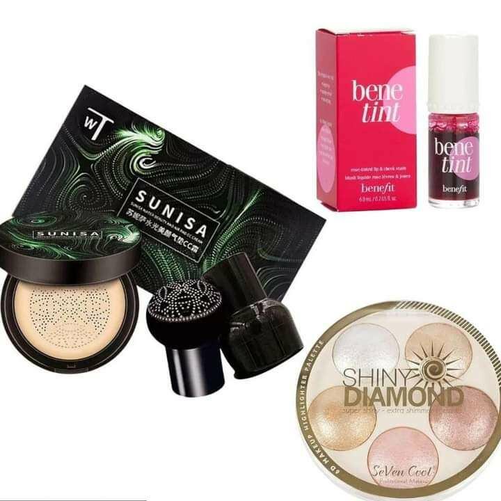 3 in 1 Makeup Deal - CC Cream , Highlighter And Lip Tint