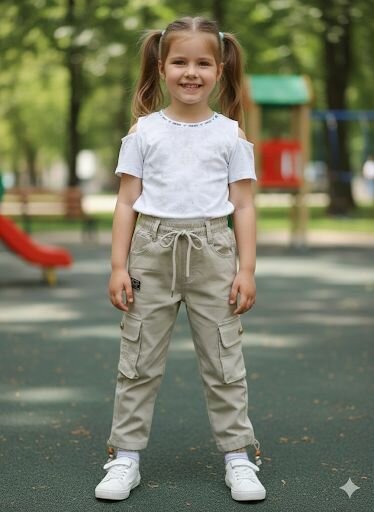 Pantalon cargo enfant beige