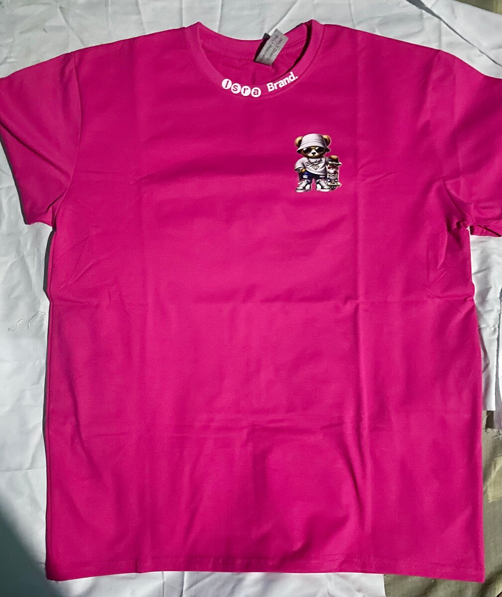 T-shirt rose imprimé ours stylé