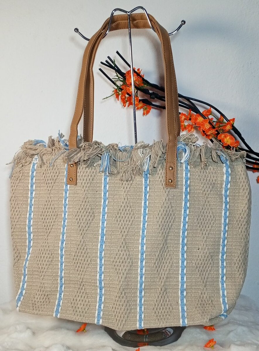Sac cabas en toile rayée