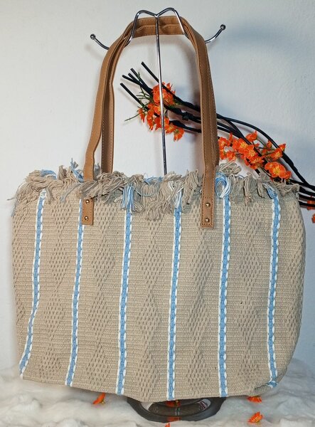 Sac cabas en toile rayée