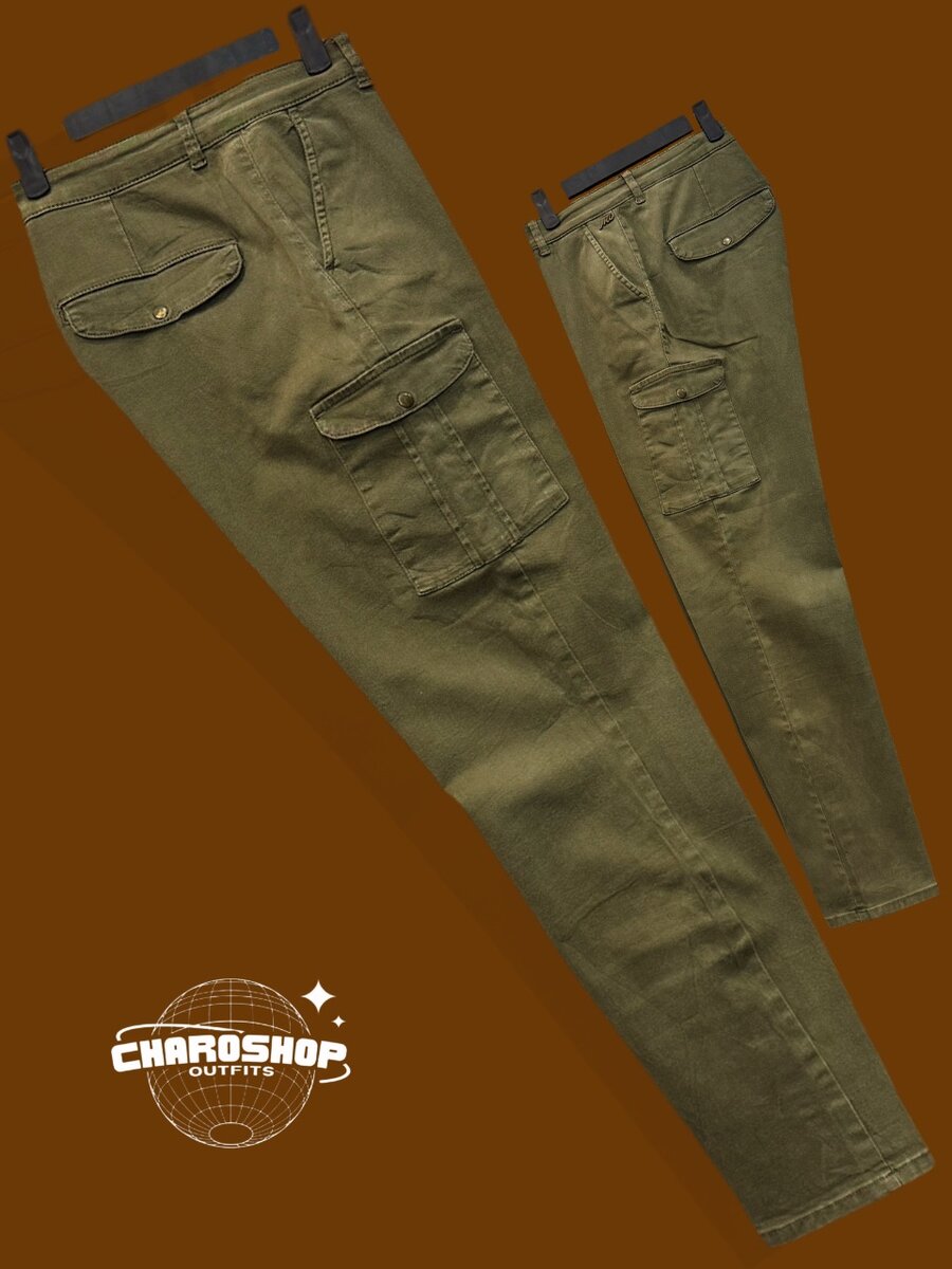 Pantalons cargo kaki homme