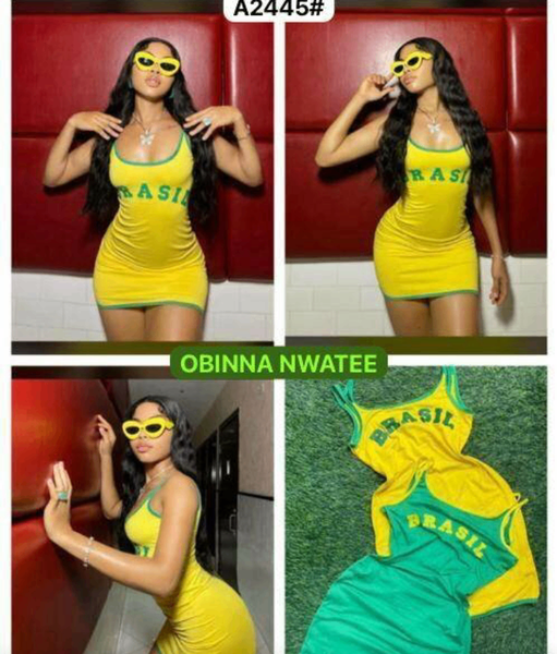 Robe moulante Brésil vive