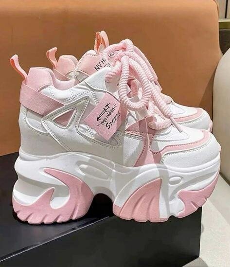 Baskets Compensées Roses Femme