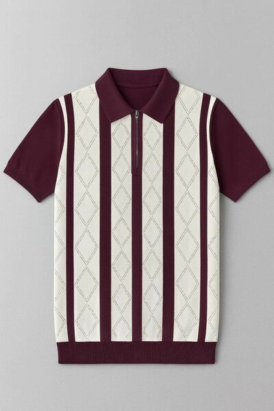 Polo rétro rayé homme élégant