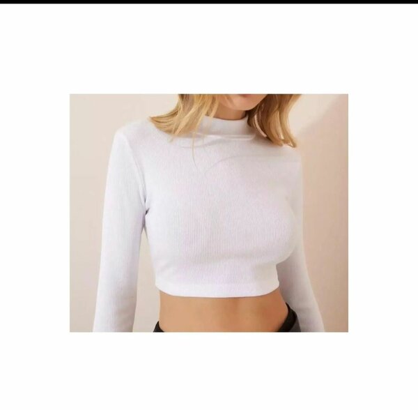 Crop top femme manches longues