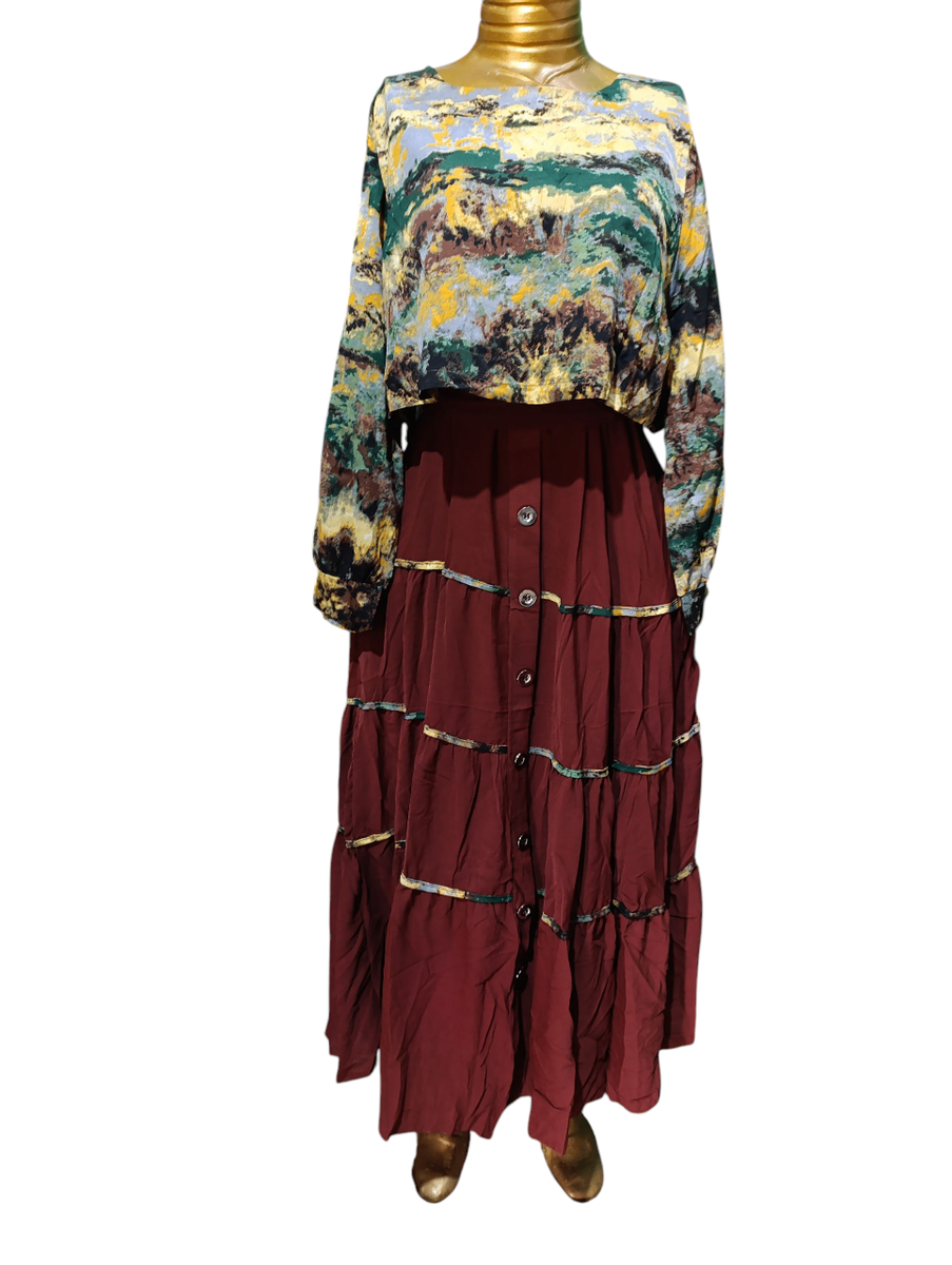 Robe longue imprimée élégante