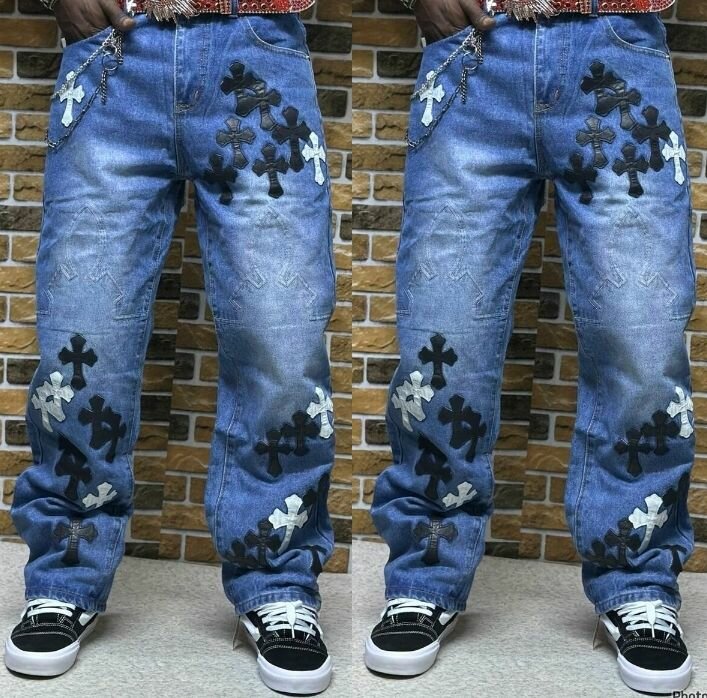 Jeans vintage rétro croix