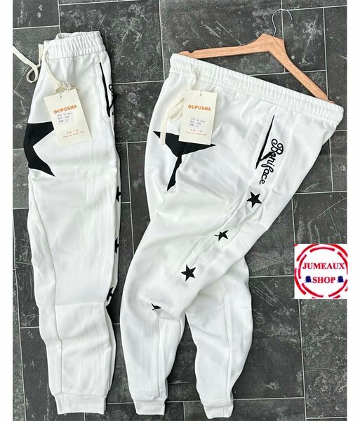 Pantalons Jogging Étoiles Blancs
