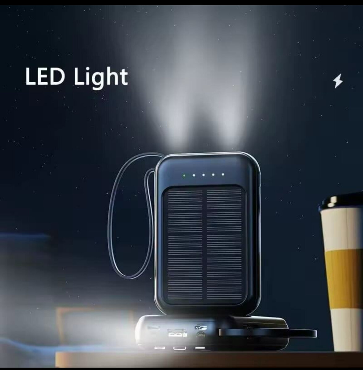 Solar Power Bank with LED