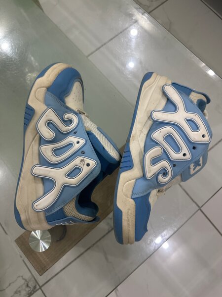 Baskets tendance cuir bleu