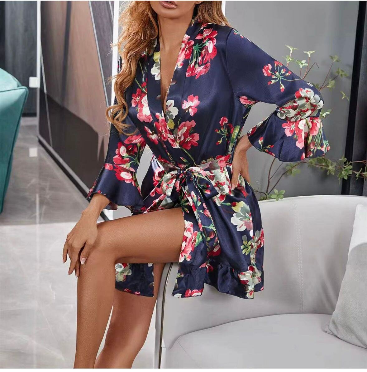 Ensemble nuisette satin et robe