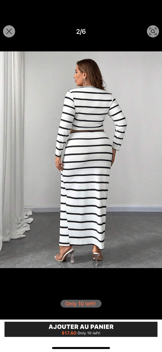 Robe rayée à manches longues